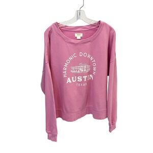 Maeve Anthropologie Austin Texas Harmonic Downtown Pink Sweatshirt Womens Large